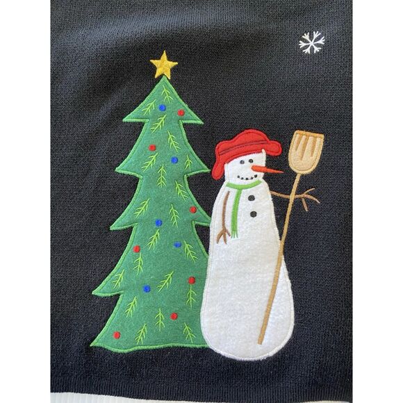Croft & Barrow Women's Vest Snowmen Christmas Tree Brass Buttons Size 2XL - Picture 9 of 10